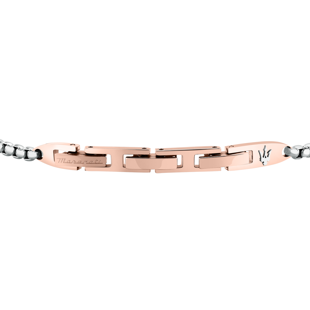 Bracciale Uomo Maserati Titanium in Titanio e Acciaio Silver con Dettaglio Rose Gold e Diamante Lab-Grown JM426AXF04 - Maserati
