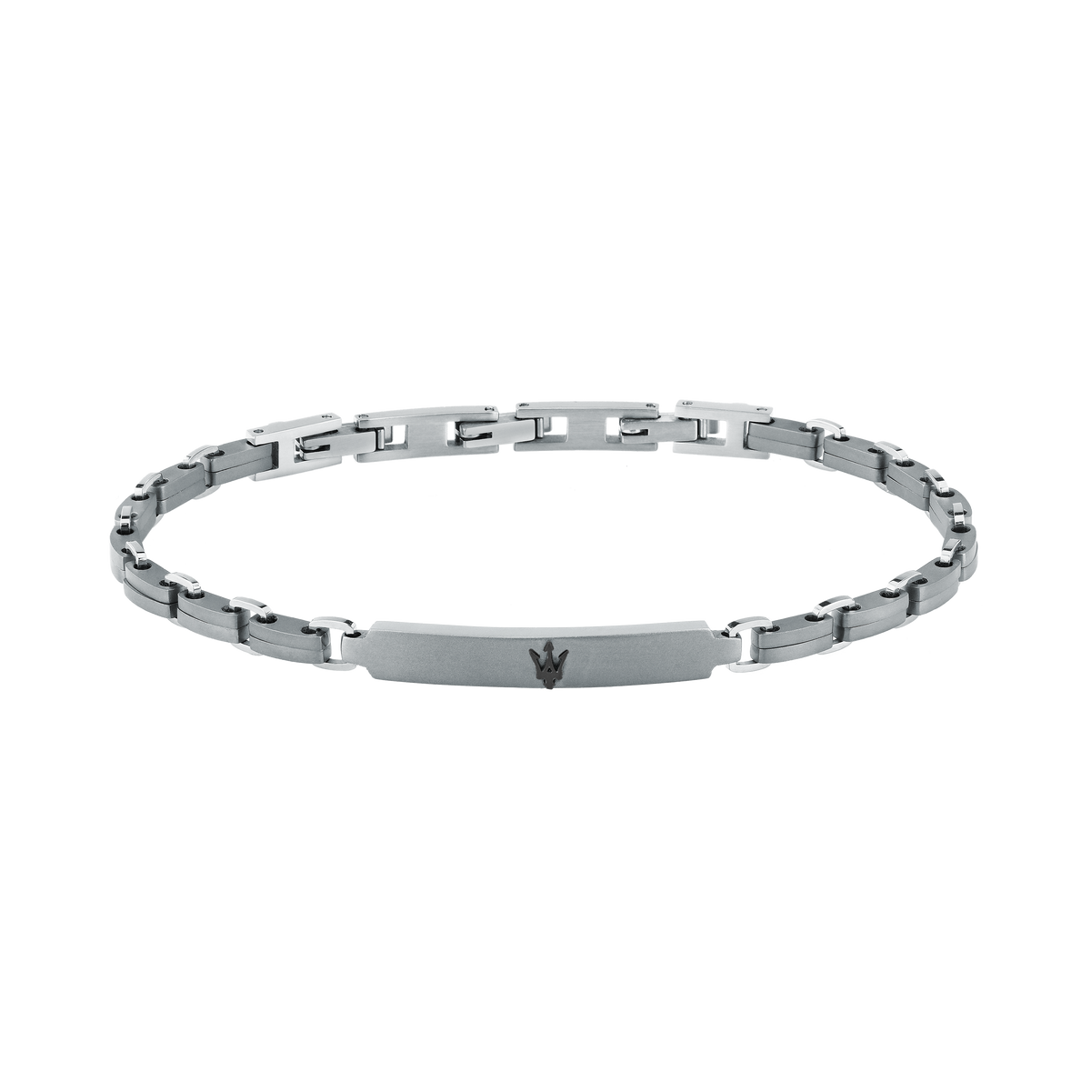 Bracciale Uomo Maserati Titanium a Catena in Titanio e Acciaio Silver con Tridente Centrale JM426AXF06 - Maserati