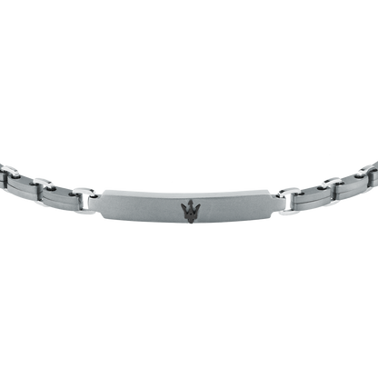 Bracciale Uomo Maserati Titanium a Catena in Titanio e Acciaio Silver con Tridente Centrale JM426AXF06