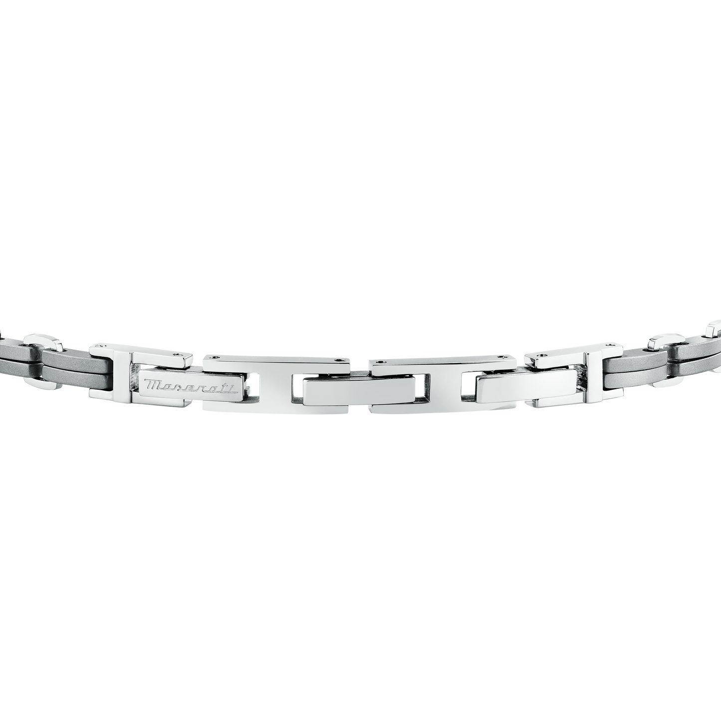 Bracciale Uomo Maserati Titanium a Catena in Titanio e Acciaio Silver con Tridente Centrale JM426AXF06 - Maserati