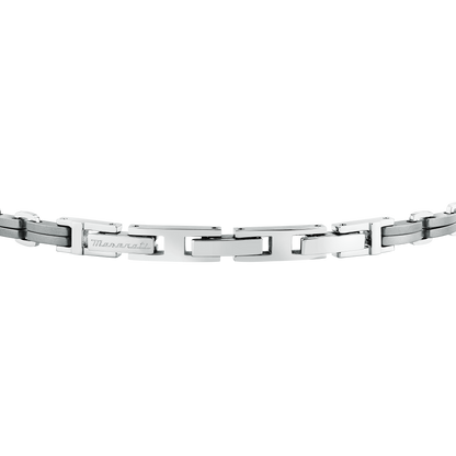 Bracciale Uomo Maserati Titanium a Catena in Titanio e Acciaio Silver con Tridente Centrale JM426AXF06
