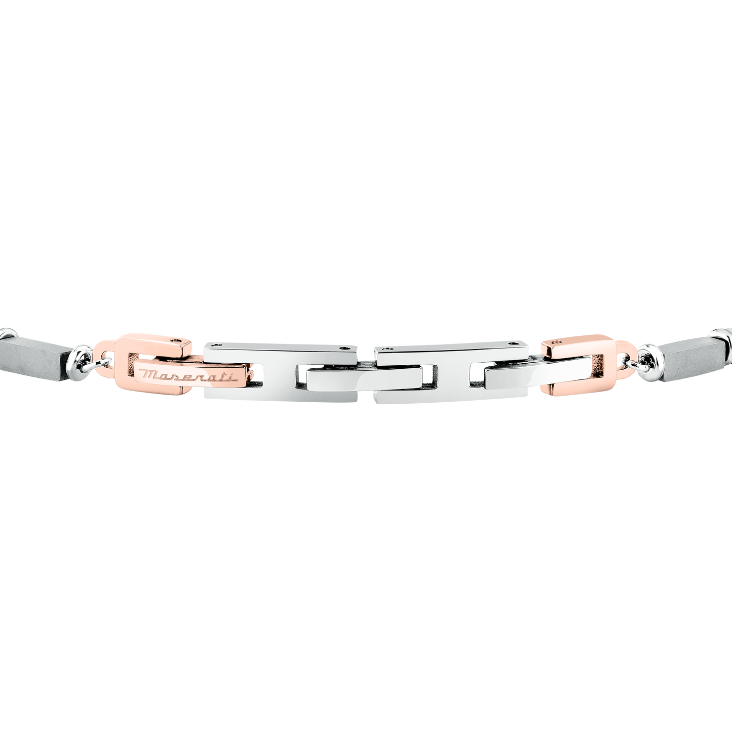 Bracciale Uomo Maserati Titanium a Catena in Acciaio Silver con Dettaglio Rose Gold JM426AXF07 - Maserati