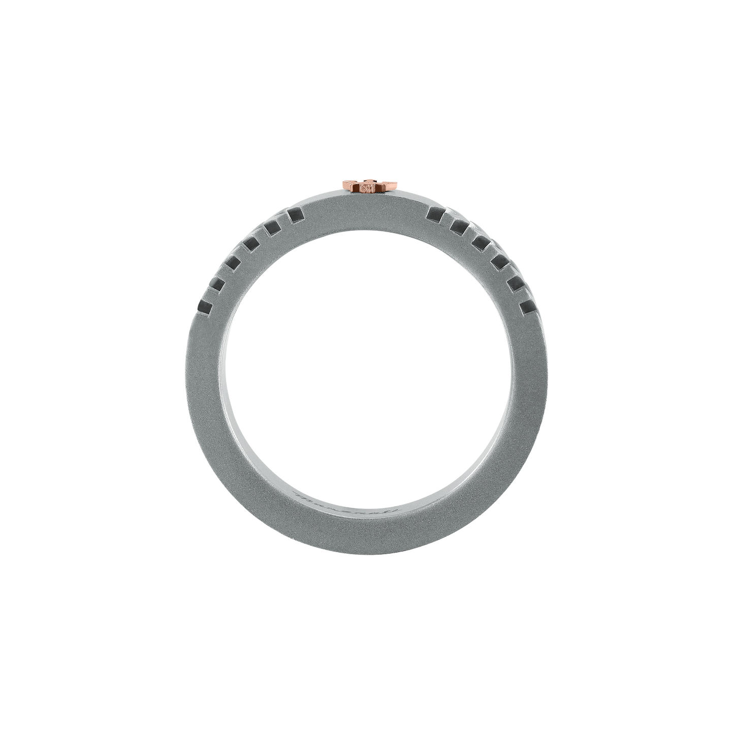 Anello Uomo Maserati Titanium in Titanio Grigio con Dettaglio Rose Gold JM426AXF100 - Maserati