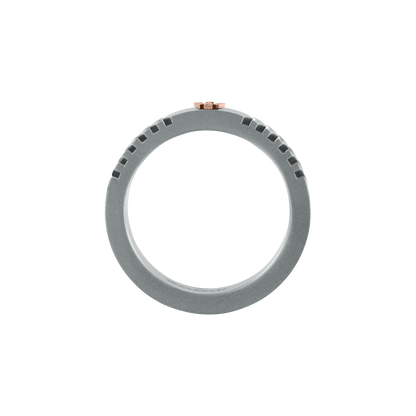 Anello Uomo Maserati Titanium in Titanio Grigio con Dettaglio Rose Gold JM426AXF100
