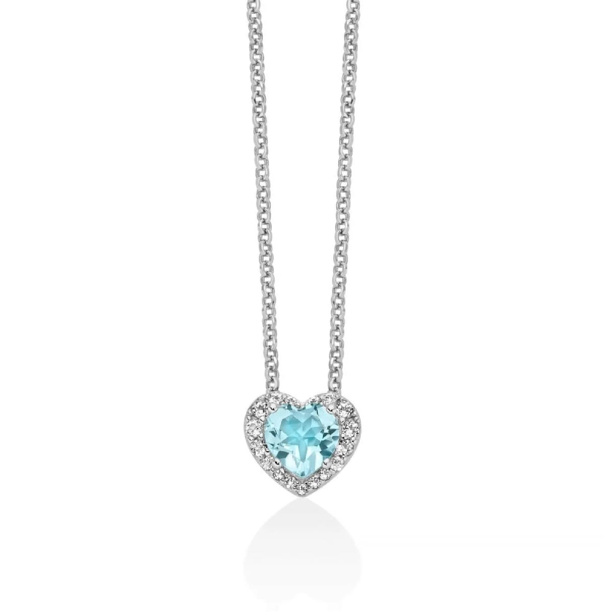 Collana Donna Miluna Gemme del Cielo CLD5433 in Argento, Topazio Azzurro e Topazi Bianchi - Arena Gioielli