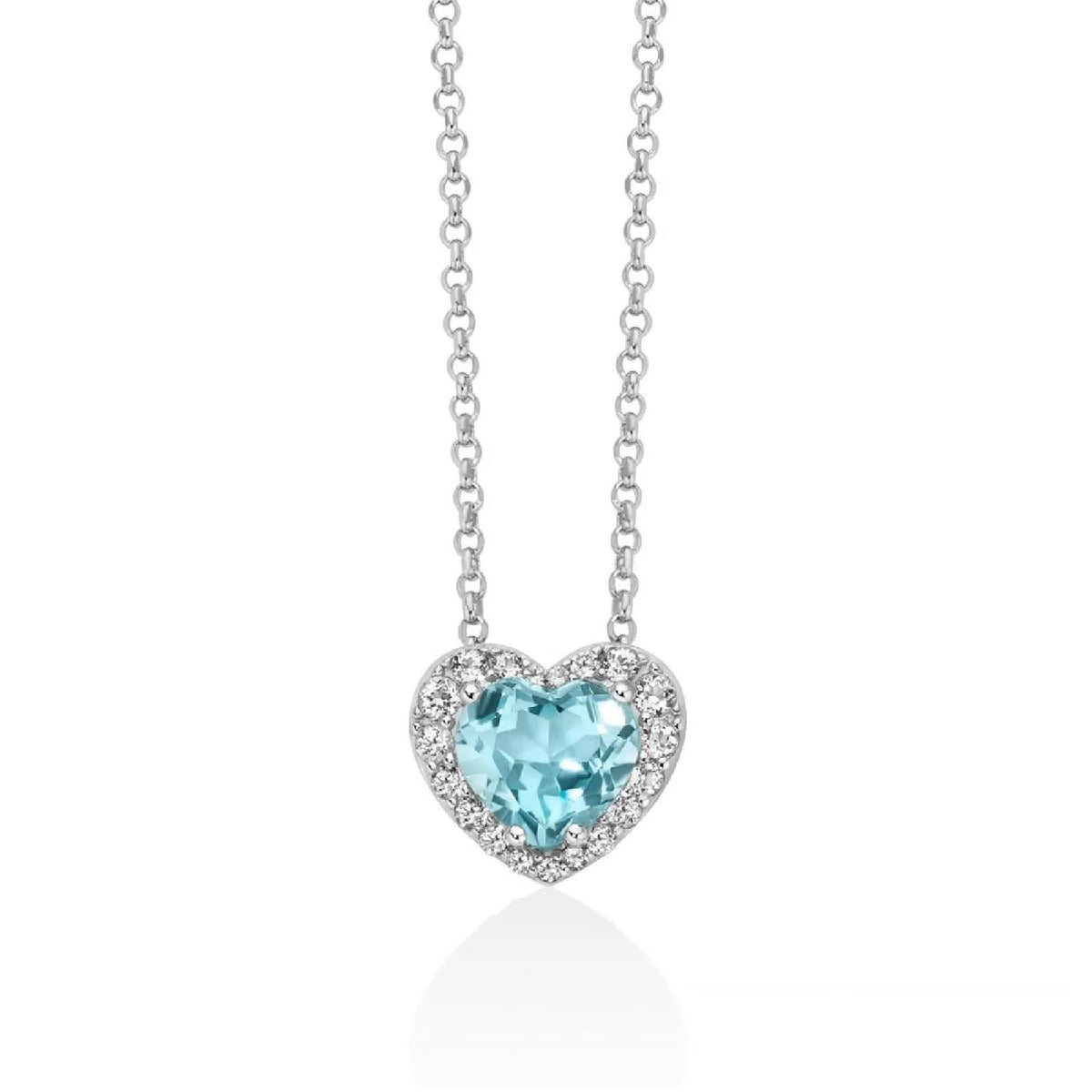 Collana Donna Miluna Gemme del Cielo CLD5434 in Argento, Topazio Azzurro e Topazi Bianchi - Arena Gioielli