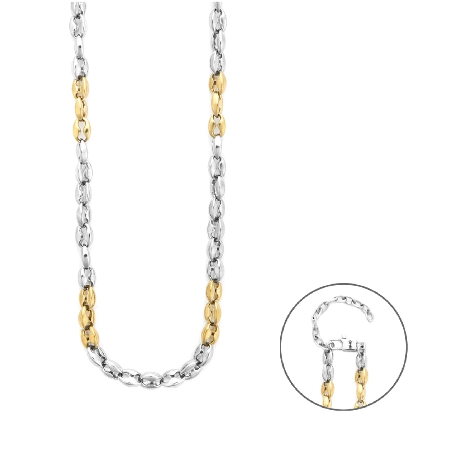Collana Uomo Cesare Paciotti 4US Catena Maglie Bicolore Acciaio e PVD Oro 4UCL8526 - cesare paciotti