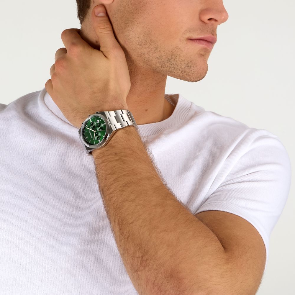 Orologio Uomo Trussardi T-Milano Multifunzione Acciaio Quadrante Verde R2453175010 - Trussardi