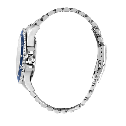 Orologio Uomo Sector 230 Automatico Skeleton in Acciaio Silver con Lunetta Blu R3223161025 - Arena Gioielli
