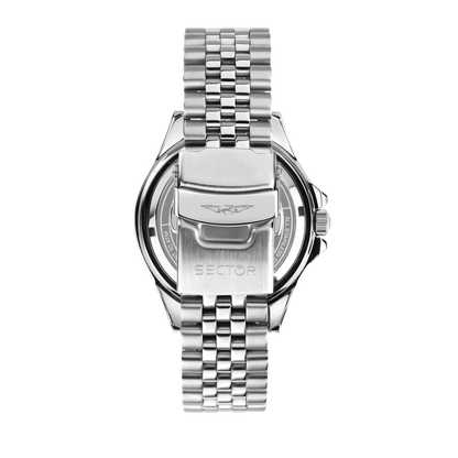 Orologio Uomo Sector 230 Automatico Skeleton in Acciaio Silver con Lunetta Blu R3223161025 - Arena Gioielli