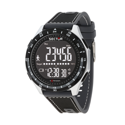 Orologio Digitale Uomo Sector Ex-53 Cinturino Nero e Grigio R3251352001