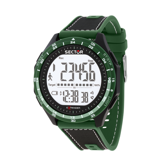 Orologio Digitale Uomo Sector Ex-53 Cinturino Verde e Nero R3251352002 - Arena Gioielli - Sector