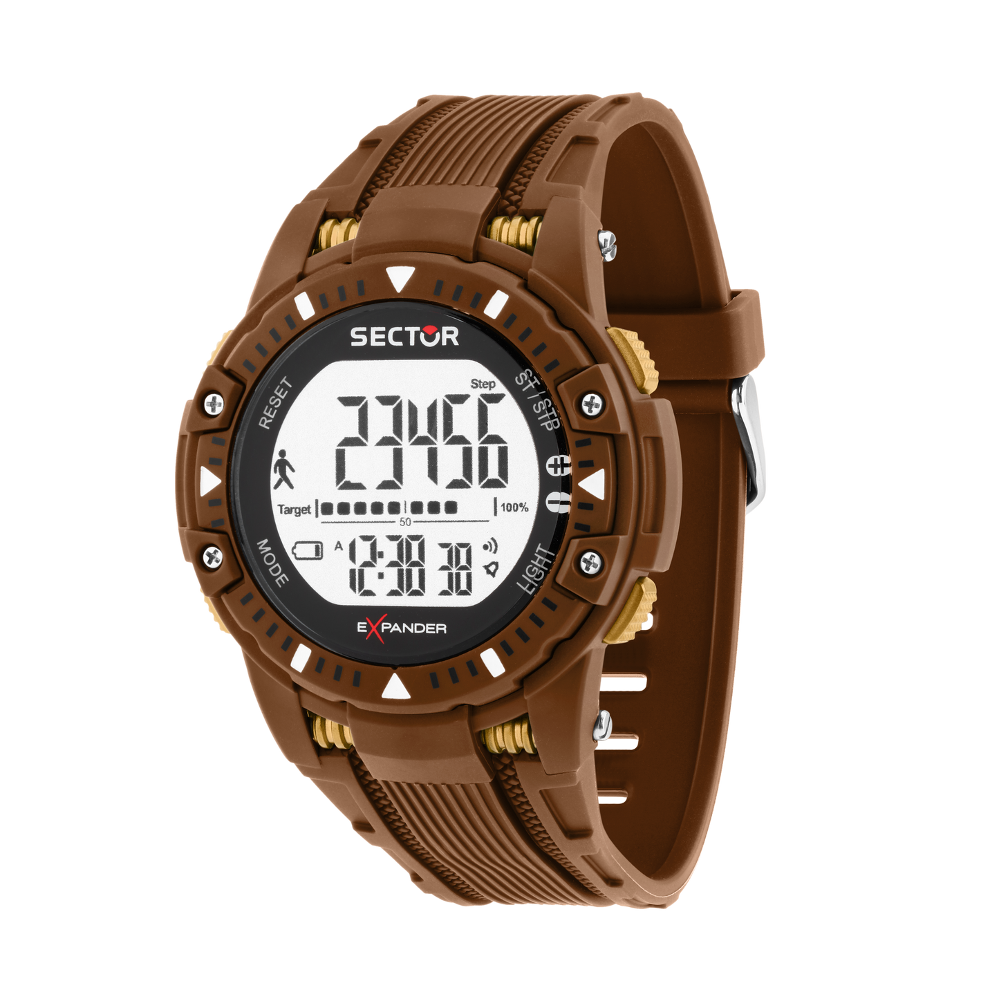 Orologio Digitale Uomo Sector Ex-54 Cinturino Poliuretano Marrone R3251353001 - Sector