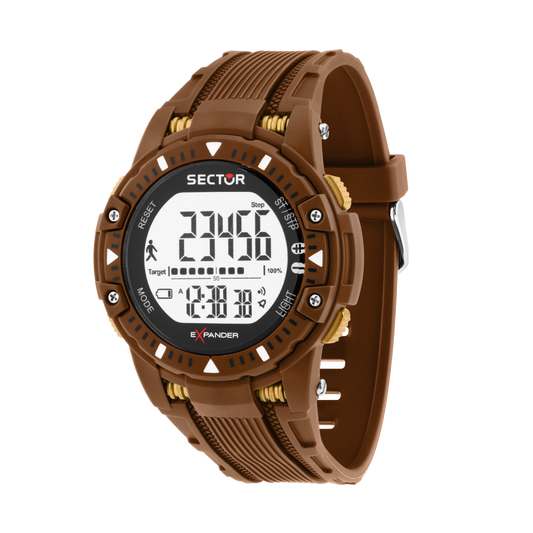 Orologio Digitale Uomo Sector Ex-54 Cinturino Poliuretano Marrone R3251353001 - Arena Gioielli - Sector