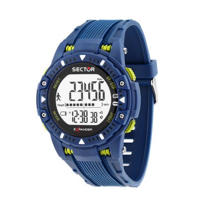 Orologio Digitale Uomo Sector Ex-54 Cinturino Poliuretano Blu 10 ATM R3251353002