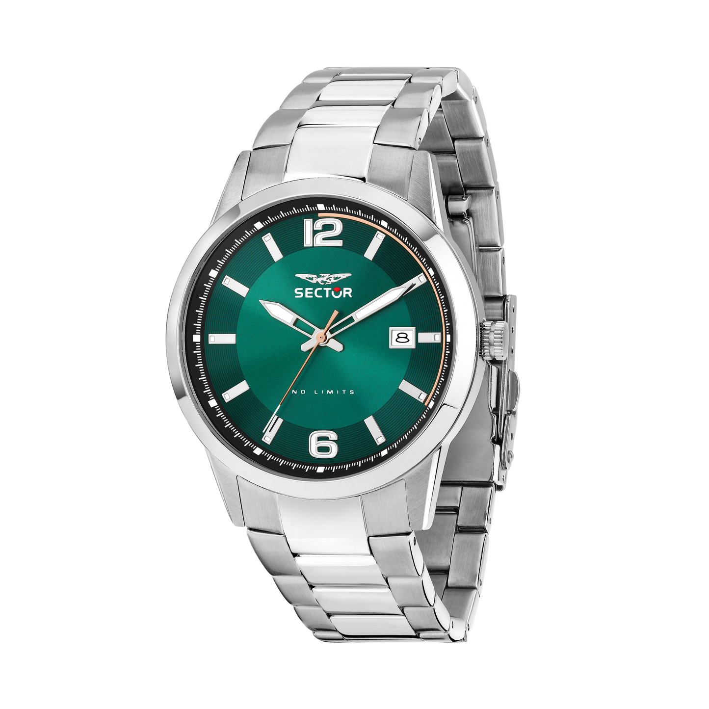 Orologio Uomo Sector 660 Solo Tempo in Acciaio Silver con Quadrante Verde R3253517034 - Sector