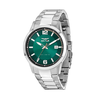 Orologio Uomo Sector 660 Solo Tempo in Acciaio Silver con Quadrante Verde R3253517034