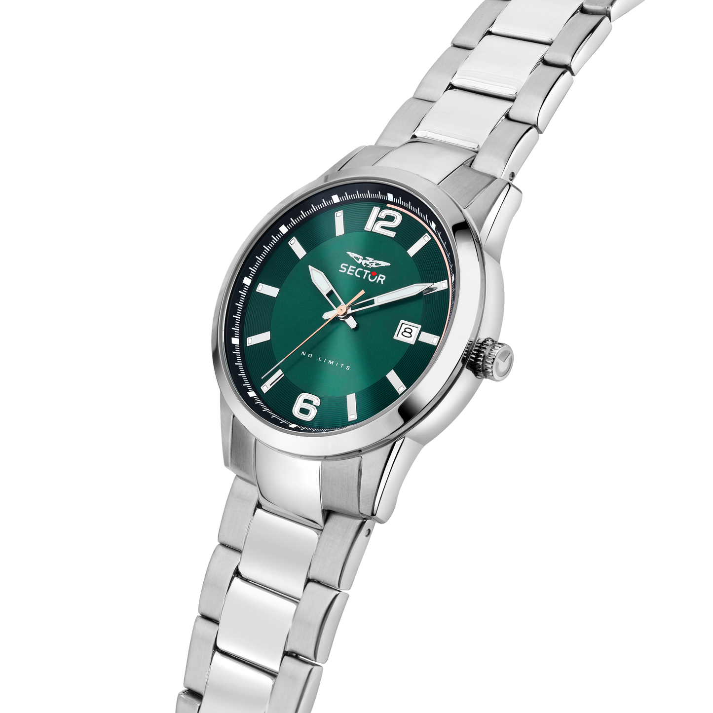 Orologio Uomo Sector 660 Solo Tempo in Acciaio Silver con Quadrante Verde R3253517034 - Sector