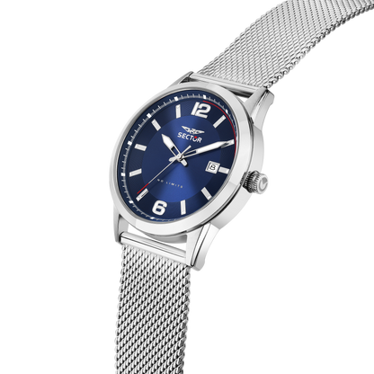 Orologio Uomo Sector 660 Solo Tempo in Acciaio Maglia Milano Silver con Quadrante Blu R3253517035
