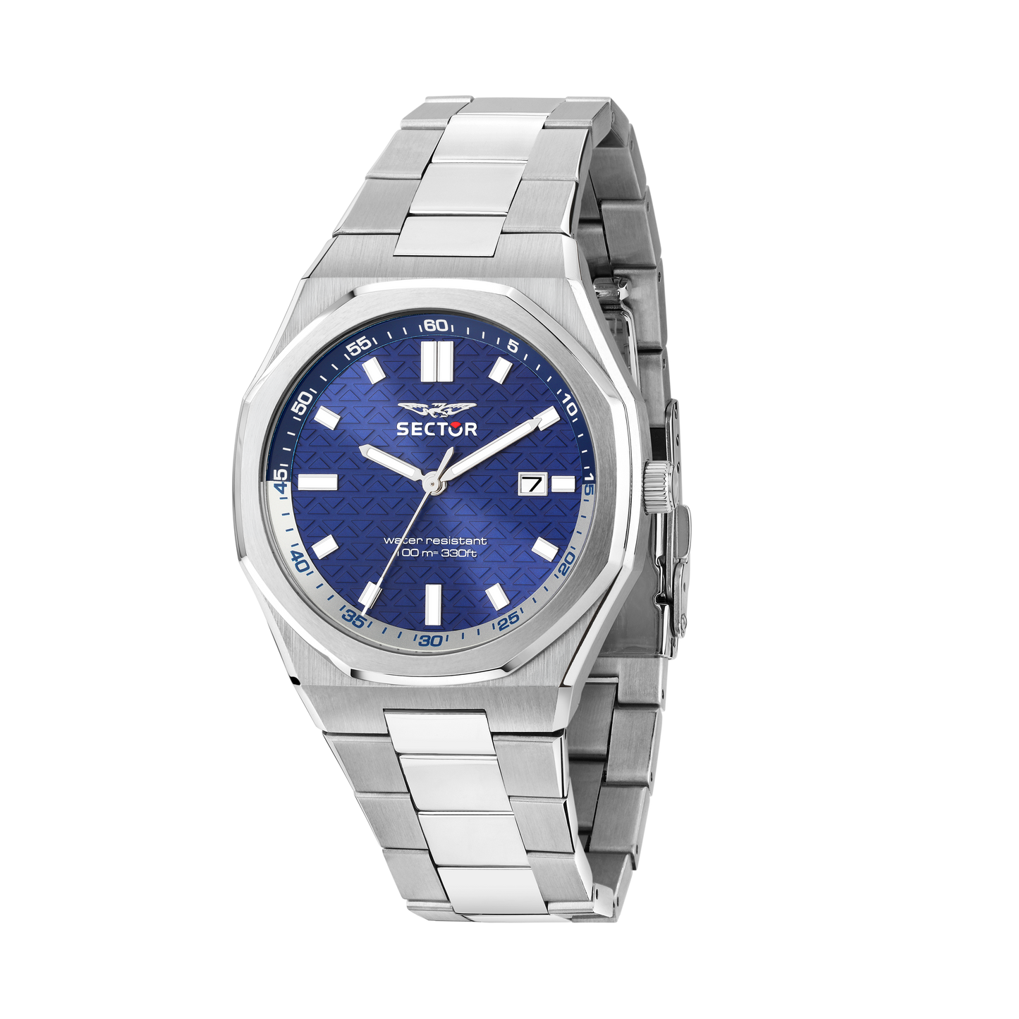 Orologio Uomo Sector OTTO150 Solo Tempo in Acciaio Silver con Quadrante Blu R3253550002 - Sector