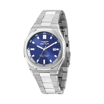 Orologio Uomo Sector OTTO150 Solo Tempo in Acciaio Silver con Quadrante Blu R3253550002