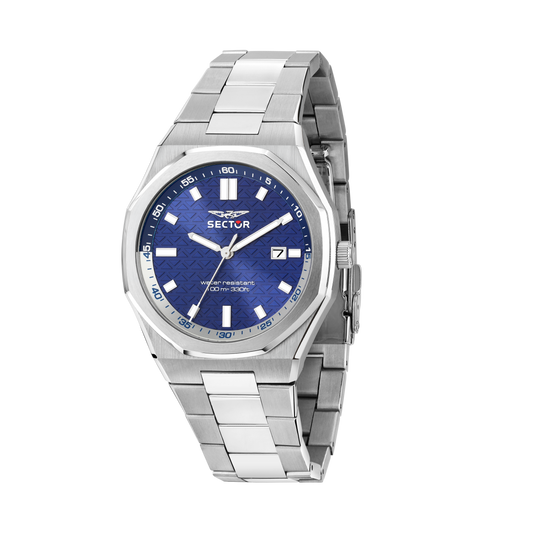 Orologio Uomo Sector OTTO150 Solo Tempo in Acciaio Silver con Quadrante Blu R3253550002 - Sector