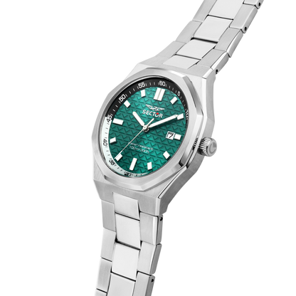 Orologio Uomo Sector OTTO150 Solo Tempo in Acciaio Silver con Quadrante Verde R3253550003