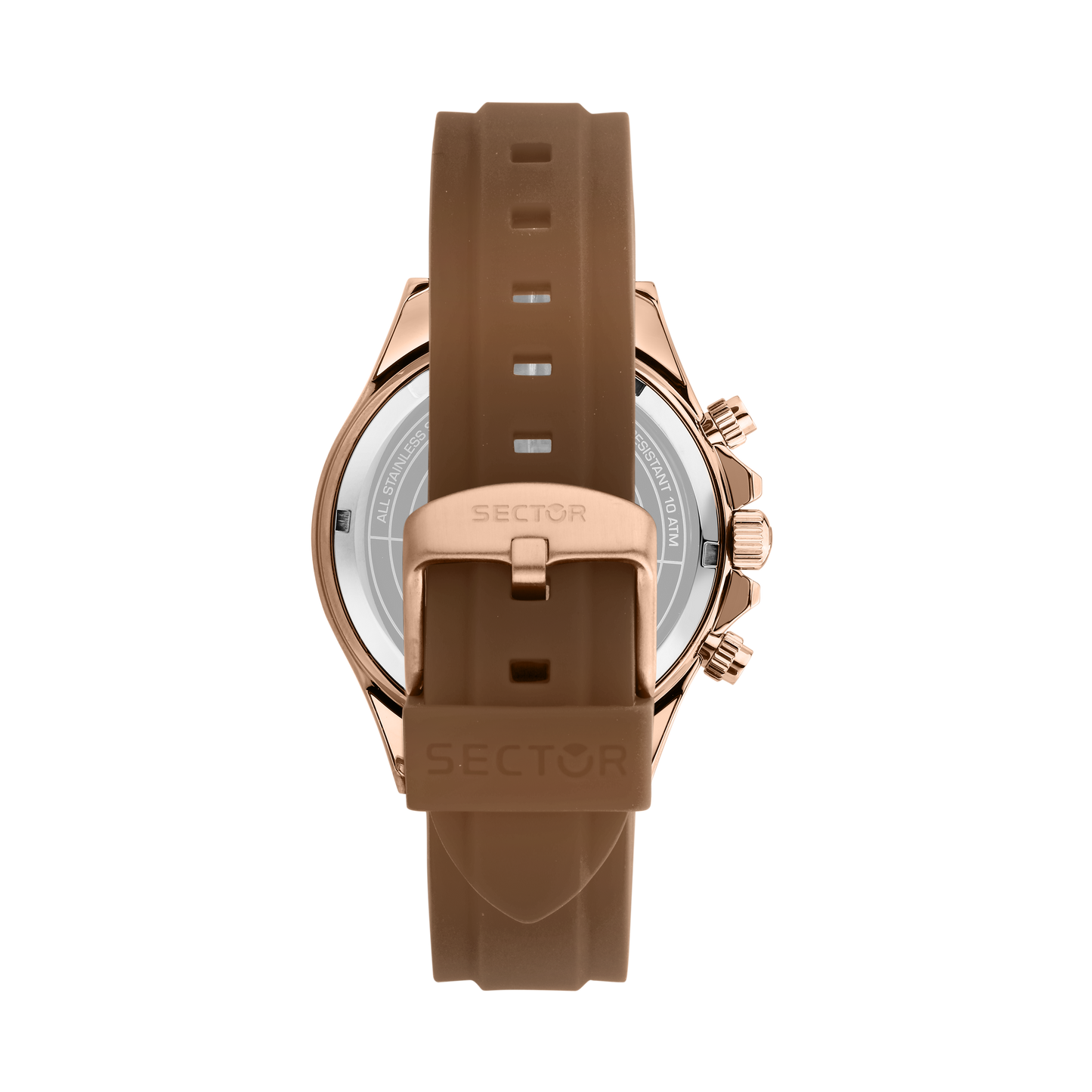 Orologio Uomo Sector 230 Cronografo in Acciaio Rose-Gold e Silicone Marrone R3271661034 - Sector