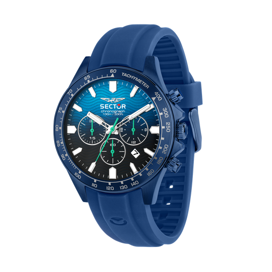 Orologio Uomo Sector 230 Cronografo in Acciaio Blu e Silicone Blu R3271661036 - Sector