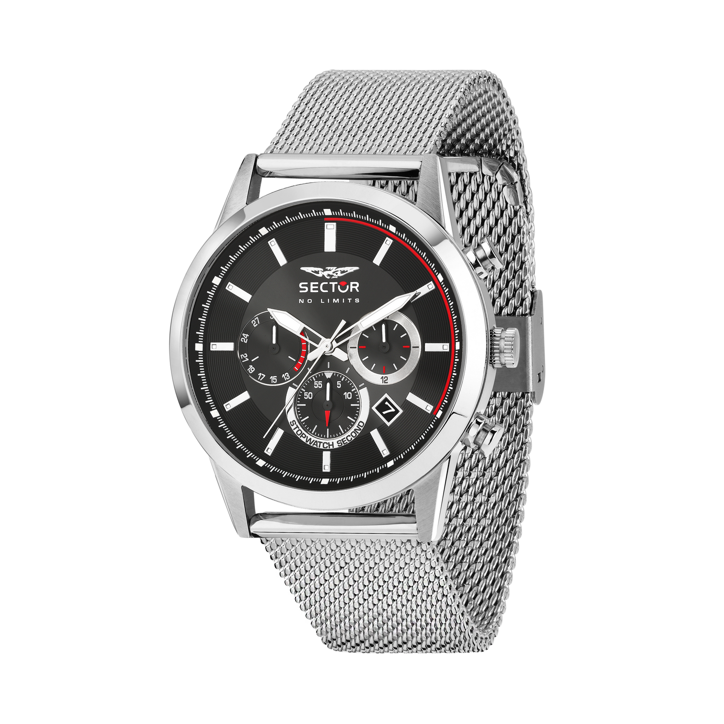 Orologio Uomo Sector Cronografo Maglia Milano Quadrante Nero R3273617011 - Sector