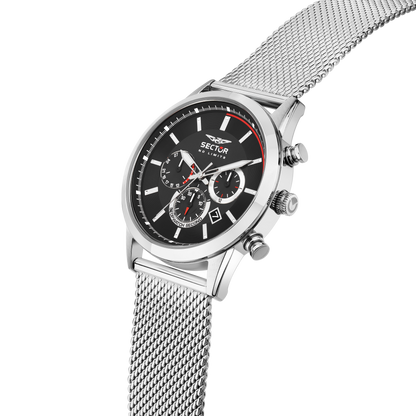 Orologio Uomo Sector Cronografo Maglia Milano Quadrante Nero R3273617011