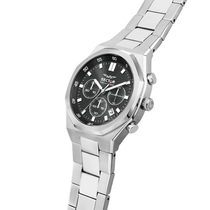 Orologio Uomo Sector OTTO150 Cronografo in Acciaio Silver con Quadrante Nero R3273650003 - Arena Gioielli