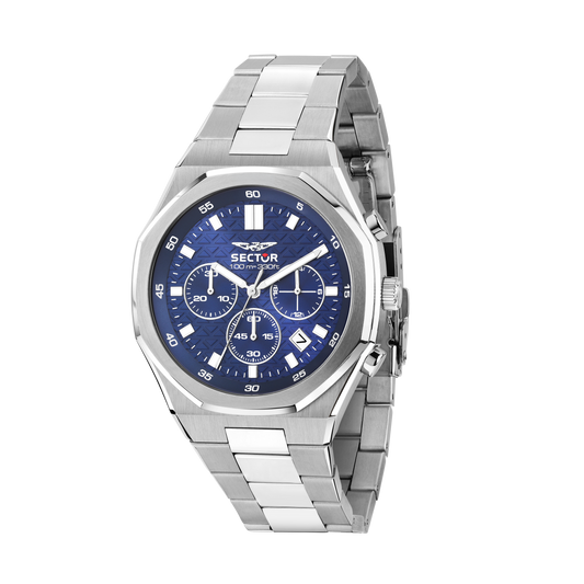 Orologio Uomo Sector OTTO150 Cronografo in Acciaio Silver con Quadrante Blu R3273650004 - Sector