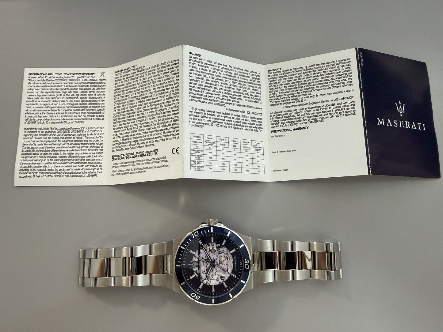 Orologio Uomo Maserati Sfida Automatico Skeleton in Acciaio Silver con Quadrante Blu R8823140019 - Maserati