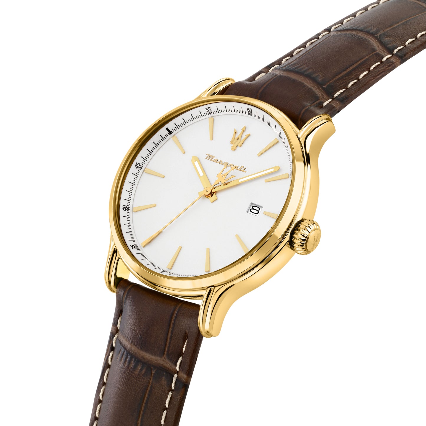 Orologio Uomo Maserati Epoca Solo Tempo in Acciaio Gold e Pelle Marrone R8851118018 - Maserati