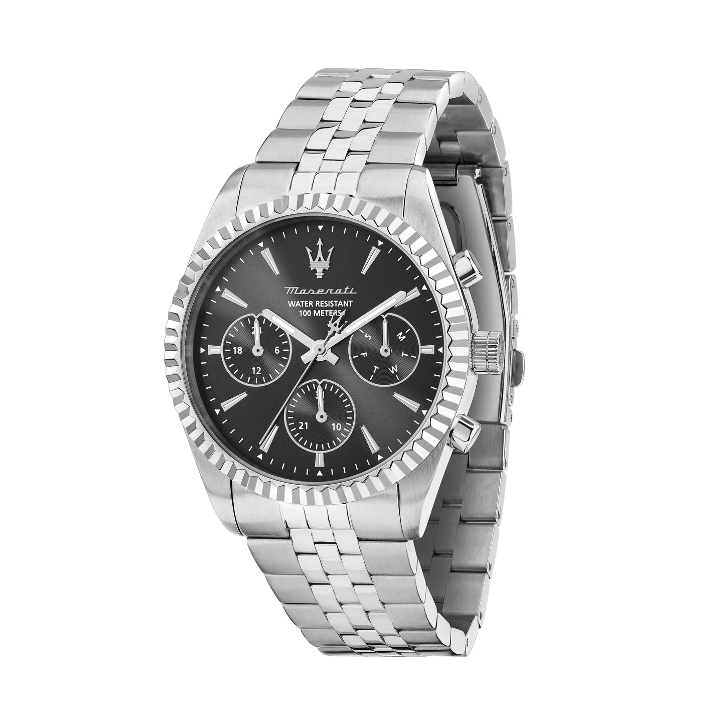 Orologio Uomo Maserati Competizione Multifunzione in Acciaio Silver con Quadrante Nero R8853100050 - Maserati