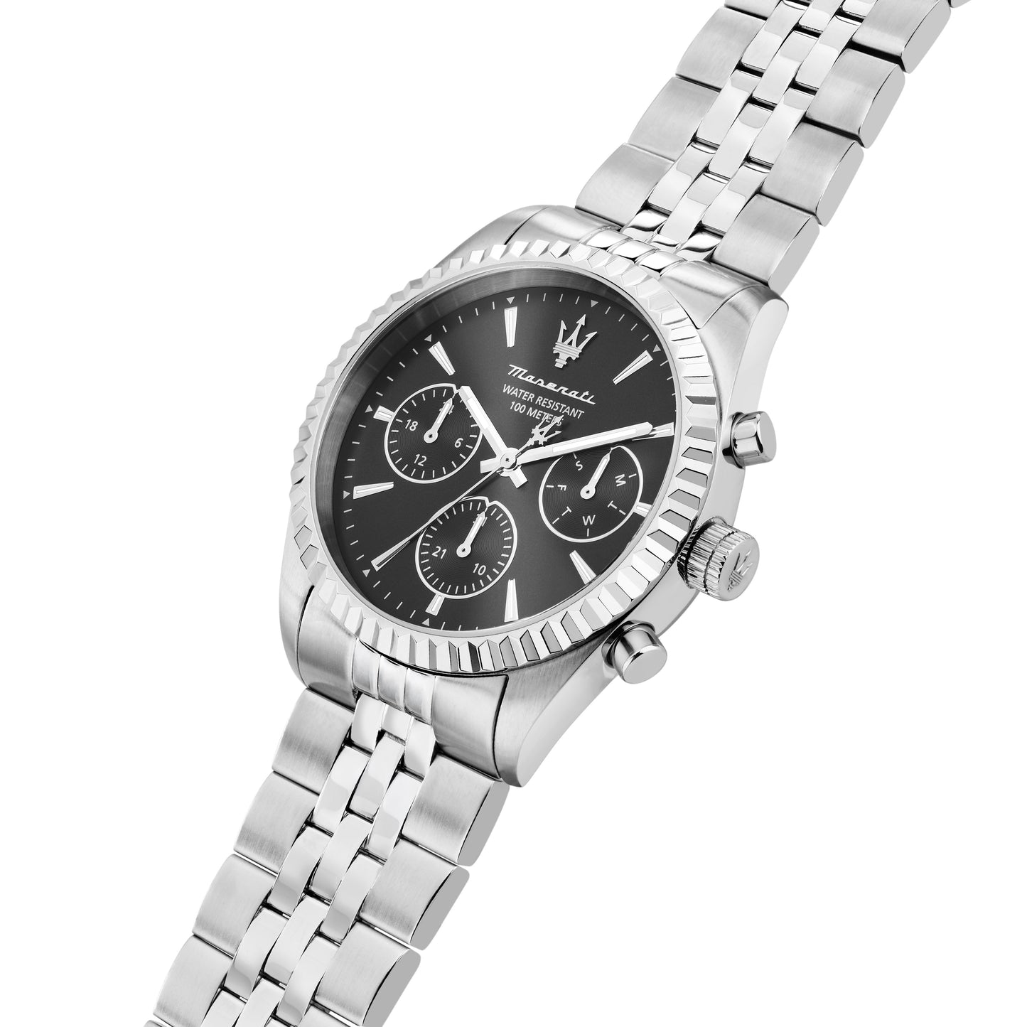Orologio Uomo Maserati Competizione Multifunzione in Acciaio Silver con Quadrante Nero R8853100050 - Maserati