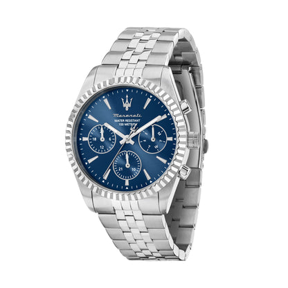 Orologio Uomo Maserati Competizione Multifunzione in Acciaio Silver con Quadrante Blu R8853100051