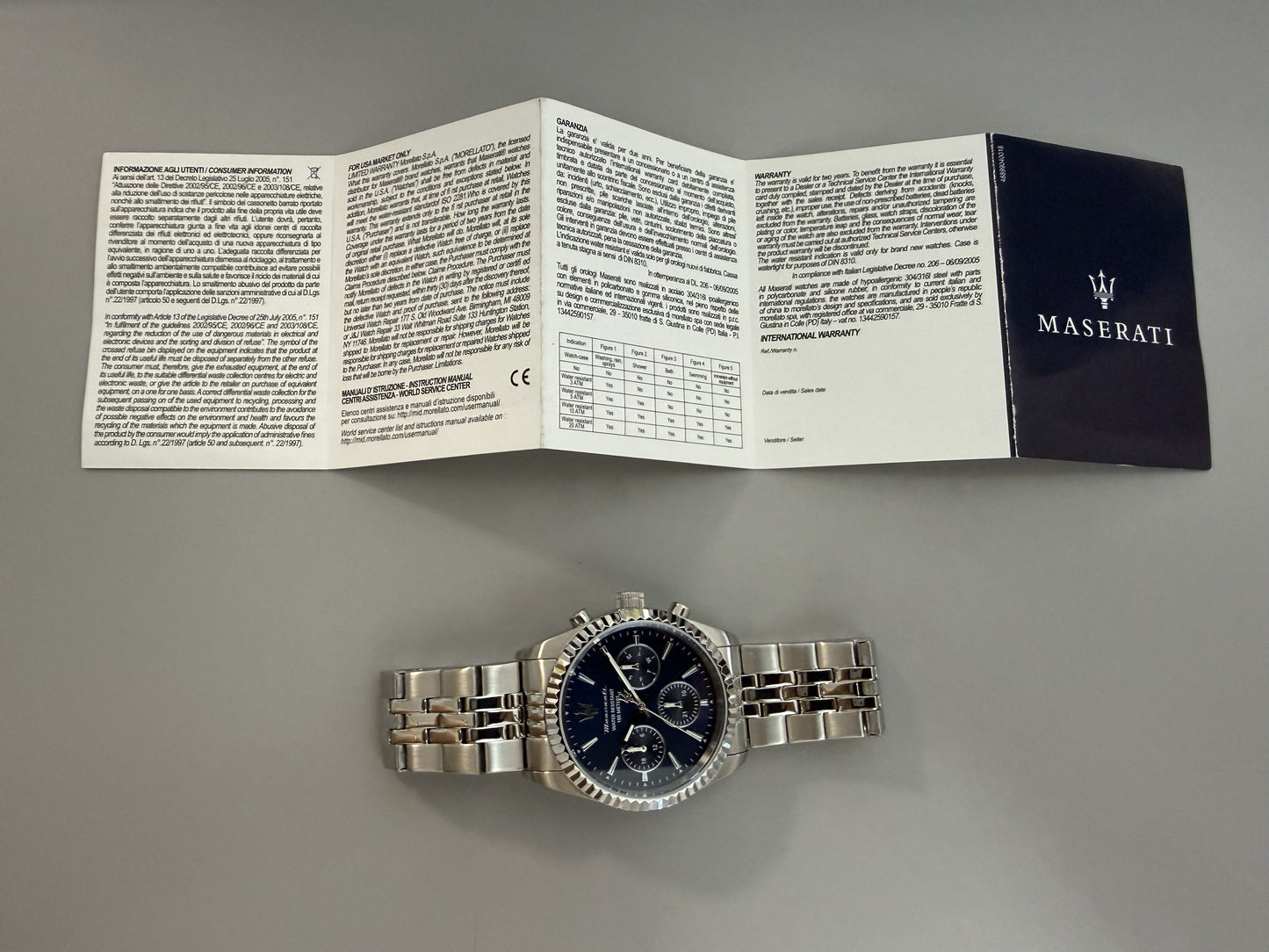 Orologio Uomo Maserati Competizione Multifunzione in Acciaio Silver con Quadrante Blu R8853100051 - Maserati