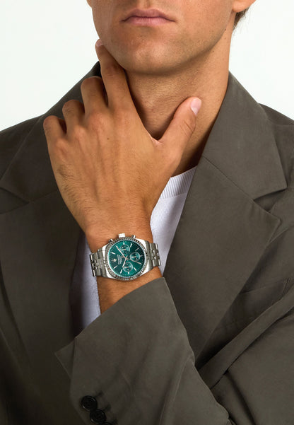 Orologio Uomo Maserati Competizione Multifunzione in Acciaio con Quadrante Verde R8853100052