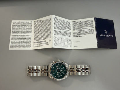 Orologio Uomo Maserati Competizione Multifunzione in Acciaio con Quadrante Verde R8853100052