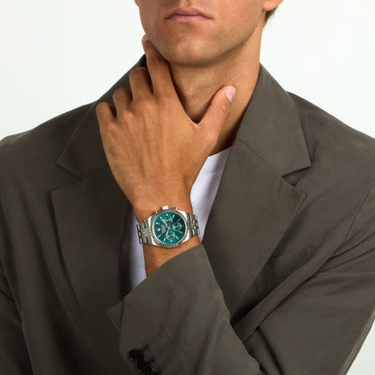 Orologio Uomo Maserati Competizione Multifunzione in Acciaio con Quadrante Verde R8853100052