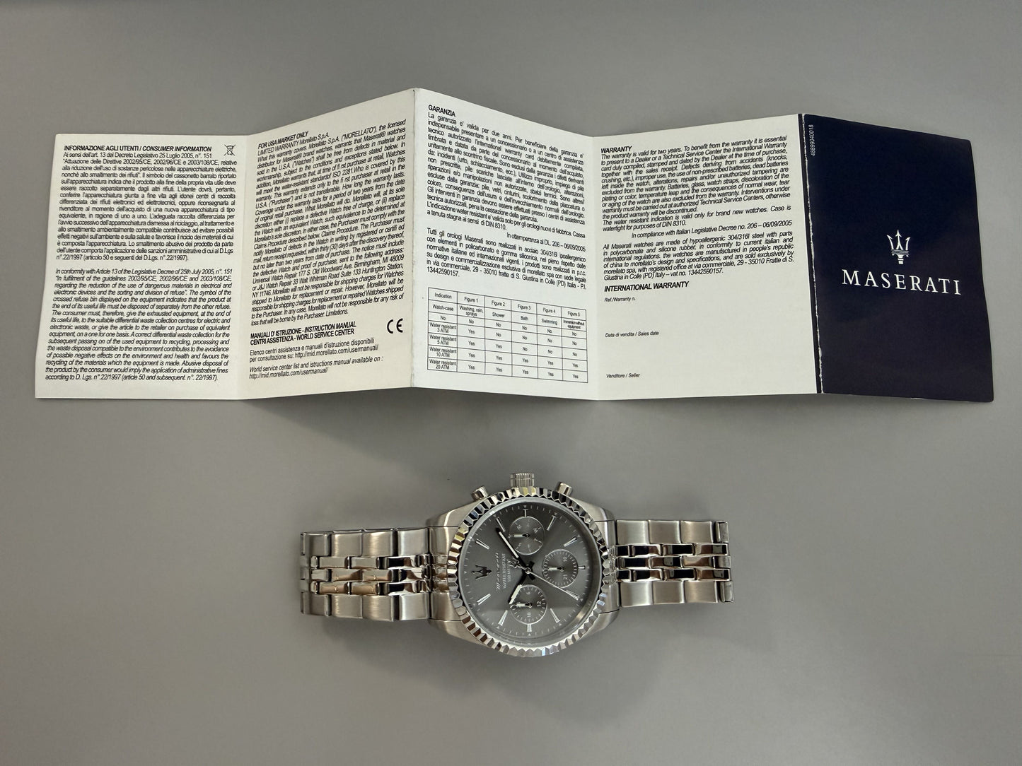 Orologio Uomo Maserati Competizione Multifunzione in Acciaio con Quadrante Grigio R8853100053 - Maserati