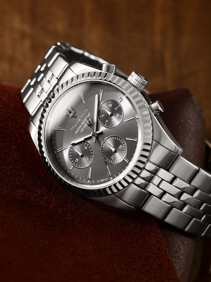 Orologio Uomo Maserati Competizione Multifunzione in Acciaio con Quadrante Grigio R8853100053