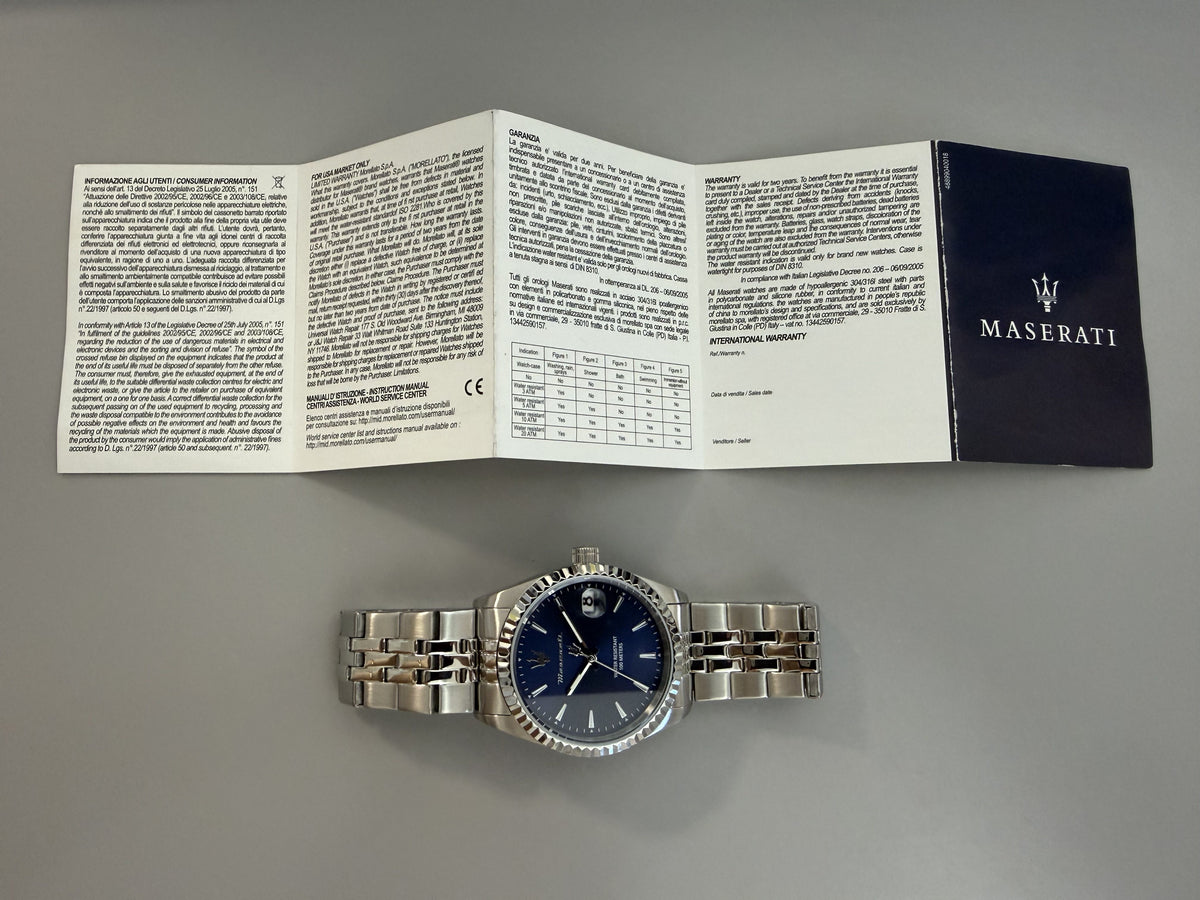 Orologio Uomo Maserati Competizione Solo Tempo in Acciaio con Quadrante Blu R8853100056 - Maserati