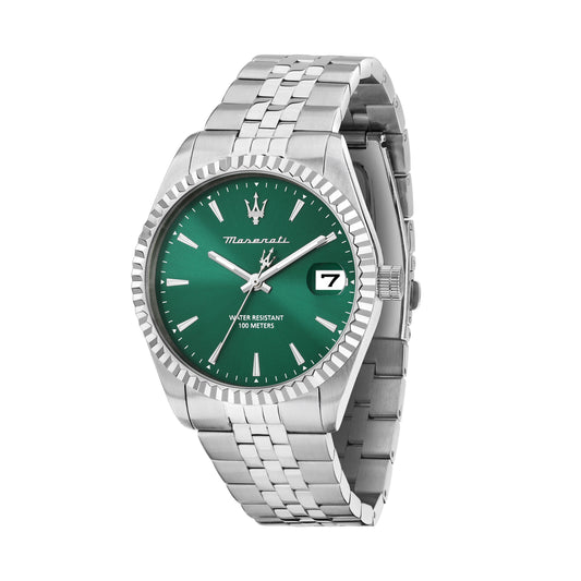 Orologio Uomo Maserati Competizione Solo Tempo in Acciaio Silver con Quadrante Verde R8853100057 - Maserati