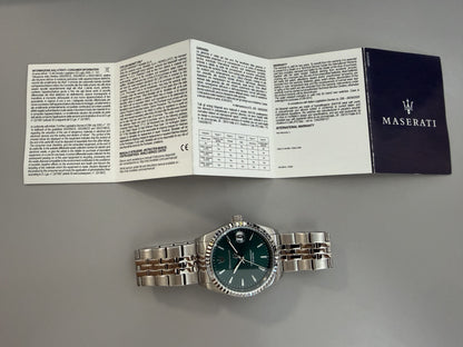 Orologio Uomo Maserati Competizione Solo Tempo in Acciaio Silver con Quadrante Verde R8853100057