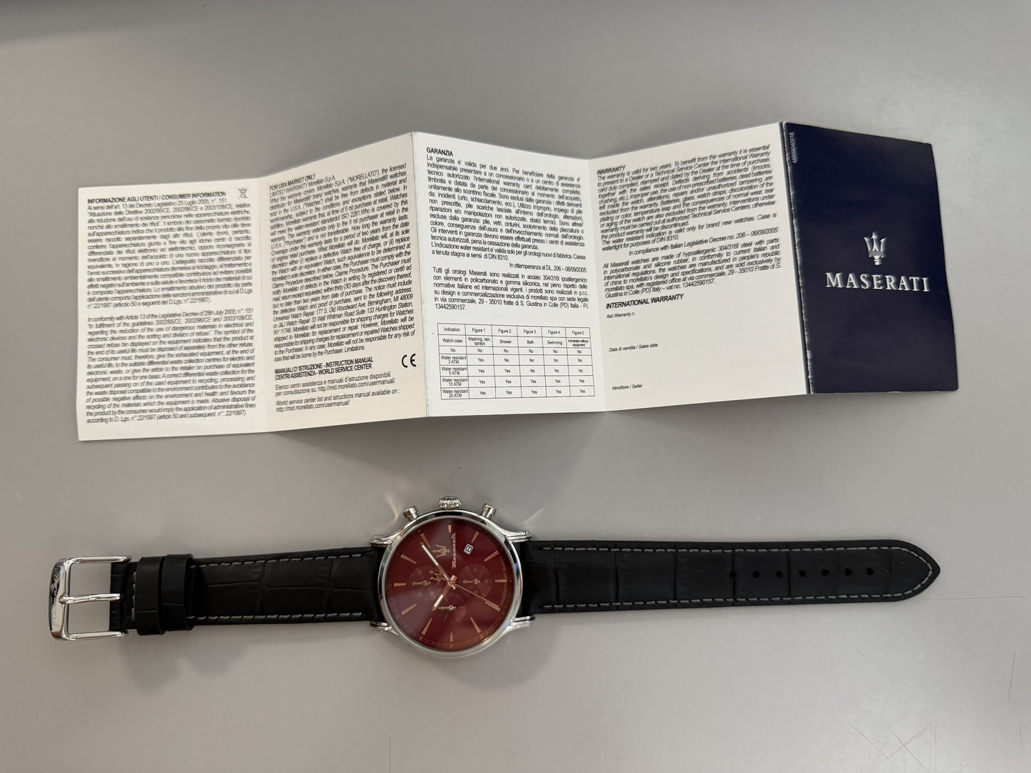 Orologio Uomo Maserati Epoca Cronografo in Acciaio Silver e Pelle Nera R8871618021 - Maserati
