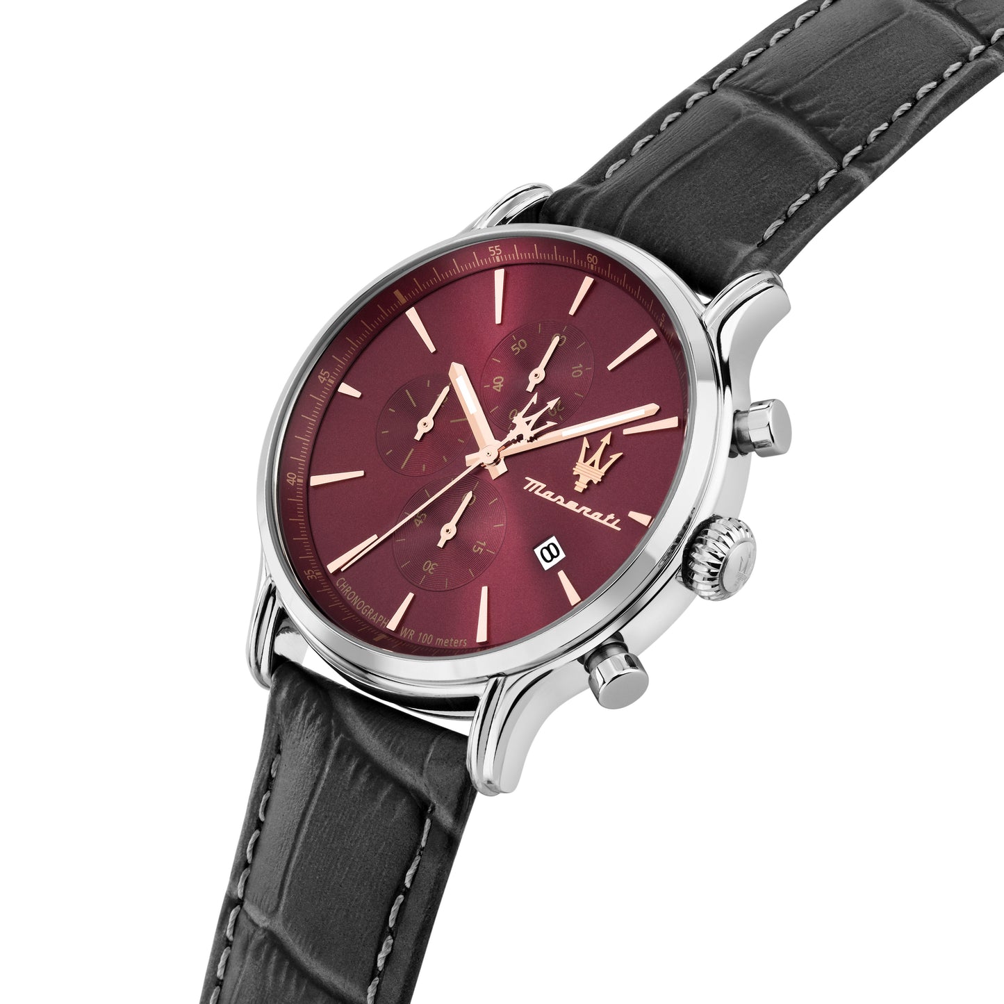 Orologio Uomo Maserati Epoca Cronografo in Acciaio Silver e Pelle Nera R8871618021 - Maserati