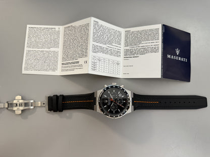 Orologio Uomo Maserati Sfida Cronografo in Acciaio e Cinturino in Pelle Nera R8871640008